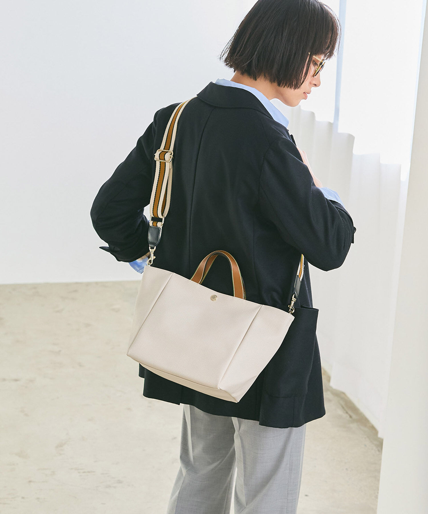 TOPKAPI BREATH「【雑誌掲載】【Breath TOPKAPI】 アクリル ストライプ ショルダーベルト 38㎜」|その他|