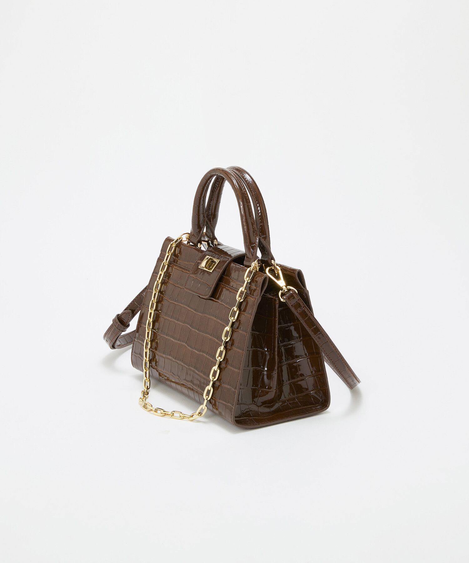 TOPKAPI TREASURE「【TREASURE TOPKAPI】クロコ エナメル 2way ハンドバッグ」|トートバッグ|