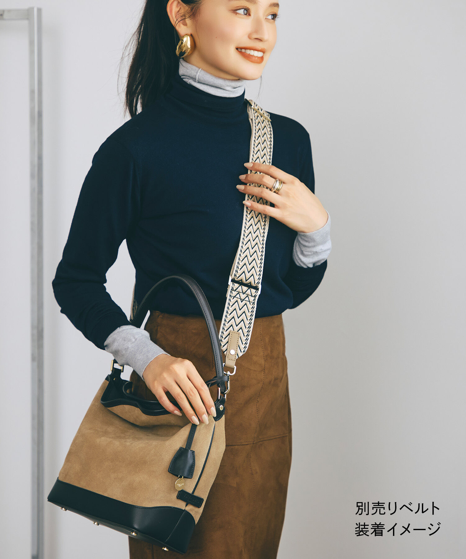 TOPKAPI TREASURE「【TREASURE TOPKAPI】スエード レザーコンビ ワンショルダーバッグ チャーム付き」|ショルダー・メッセンジャー|