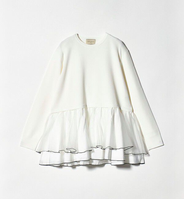 UNITED ARROWS「オーガンジー フリルコンビ ニット ‐ウォッシャブル‐」|ニット・セーター|