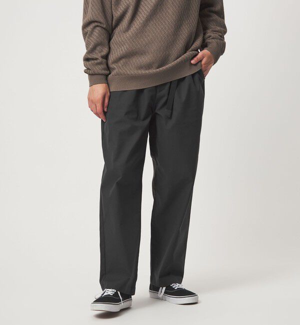 UNITED ARROWS green label relaxing「【WEB限定】ポリエステル ツイル クイックベルト W3 イージーパンツ -ストレッチ-」|チノ|BLACK
