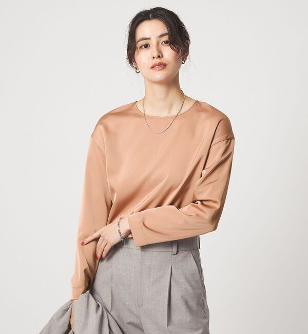 UNITED ARROWS green label relaxing「サテン ドッキング ラウンドヘム プルオーバー カットソー」|Tシャツ・カットソー|