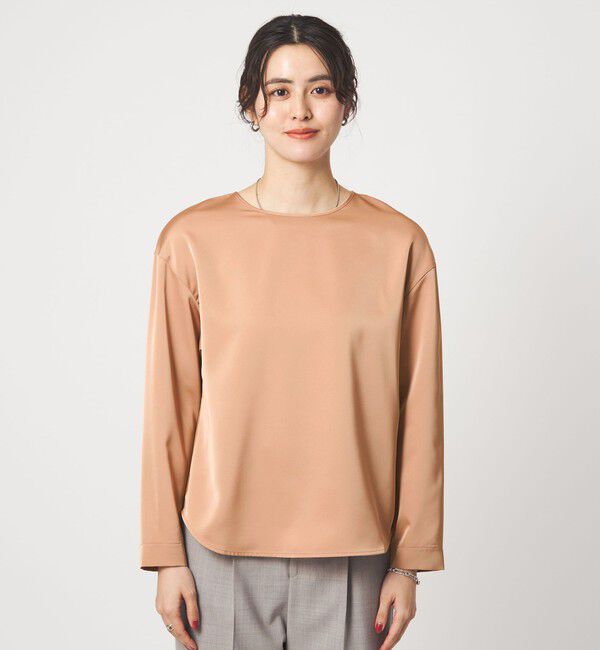 UNITED ARROWS green label relaxing「サテン ドッキング ラウンドヘム プルオーバー カットソー」|Tシャツ・カットソー|