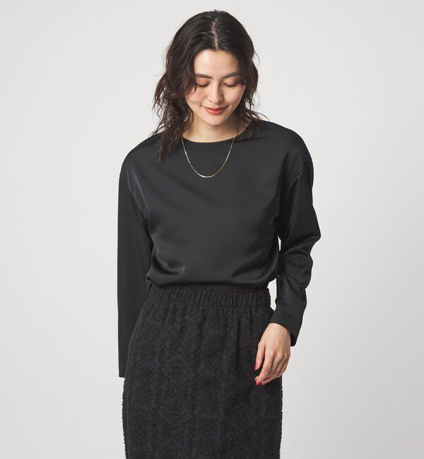 UNITED ARROWS green label relaxing「サテン ドッキング ラウンドヘム プルオーバー カットソー」|Tシャツ・カットソー|