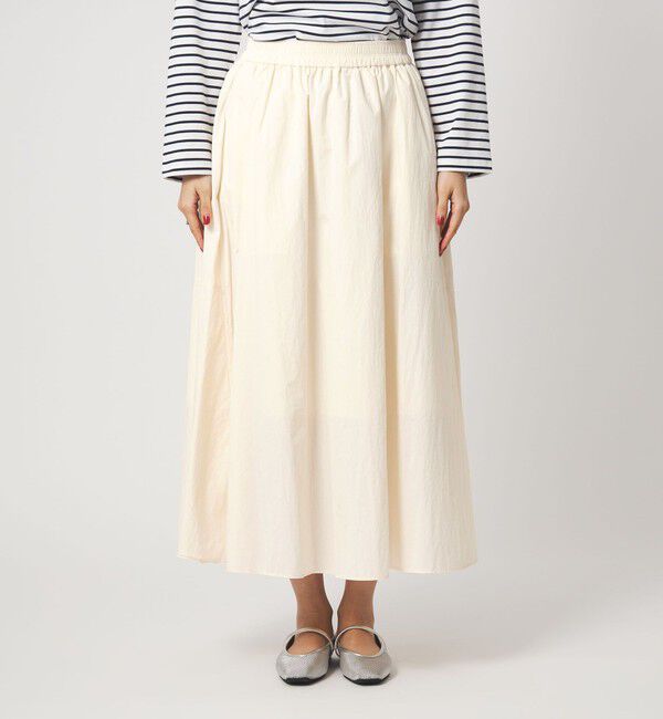 UNITED ARROWS green label relaxing「ギャザー フレア スカート オフホワイト」|フレア|