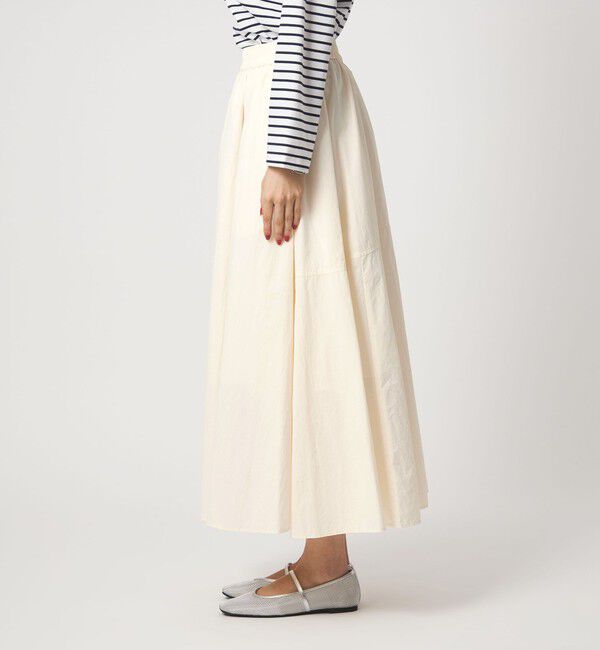 UNITED ARROWS green label relaxing「ギャザー フレア スカート オフホワイト」|フレア|