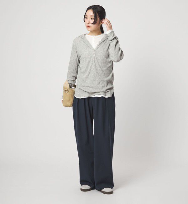 UNITED ARROWS green label relaxing「【WEB限定】＜at ease＞シアーテレコ フード ロングスリーブ カットソー」|Tシャツ・カットソー|