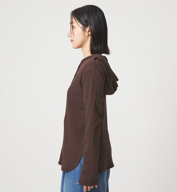 UNITED ARROWS green label relaxing「【WEB限定】＜at ease＞シアーテレコ フード ロングスリーブ カットソー」|Tシャツ・カットソー|