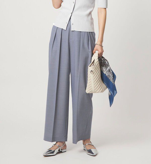 UNITED ARROWS green label relaxing「［size SHORT/TALLあり］Daily Chic コンフィ― ワイド パンツ」|スラックス|LT.BLUE