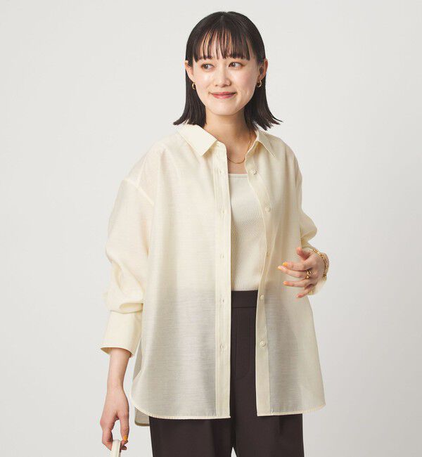 UNITED ARROWS green label relaxing「［size SHORTあり］ミルフィーユデイリーシャツ」|シャツ・ブラウス|OFF WHITE