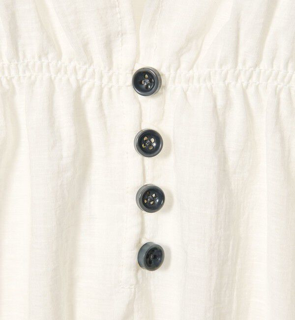 EMMEL REFINES「＜EMMEL REFINES＞EM フリルギャザー キーネック ブラウス」|シャツ・ブラウス|