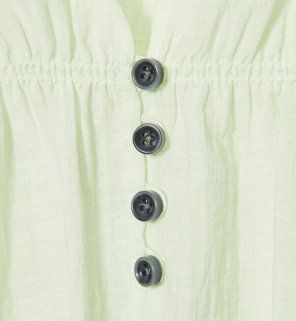 EMMEL REFINES「＜EMMEL REFINES＞EM フリルギャザー キーネック ブラウス」|シャツ・ブラウス|