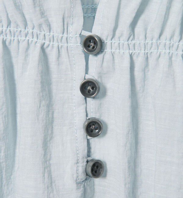 EMMEL REFINES「＜EMMEL REFINES＞EM フリルギャザー キーネック ブラウス」|シャツ・ブラウス|