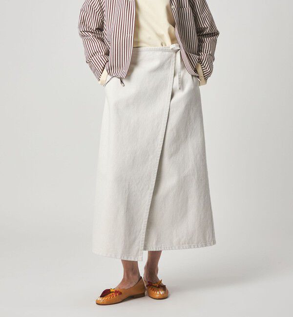 STEVEN ALAN「＜Steven Alan＞コットン ラップ デニムスカート」|スカート|OFF WHITE