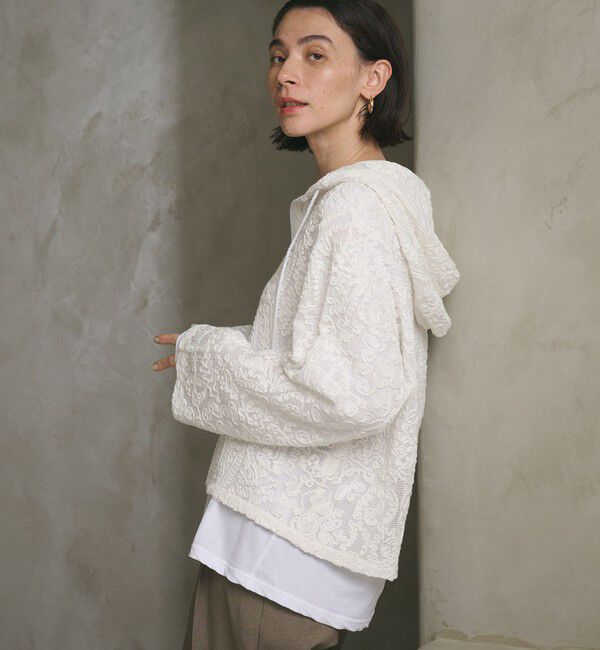 BEAUTY&YOUTH UNITED ARROWS「メッシュ エンブロイダリー フーディ ウォッシャブル」|シャツ・ブラウス|