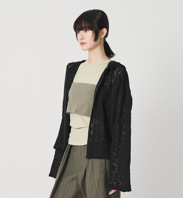 BEAUTY&YOUTH UNITED ARROWS「メッシュ エンブロイダリー フーディ ウォッシャブル」|シャツ・ブラウス|