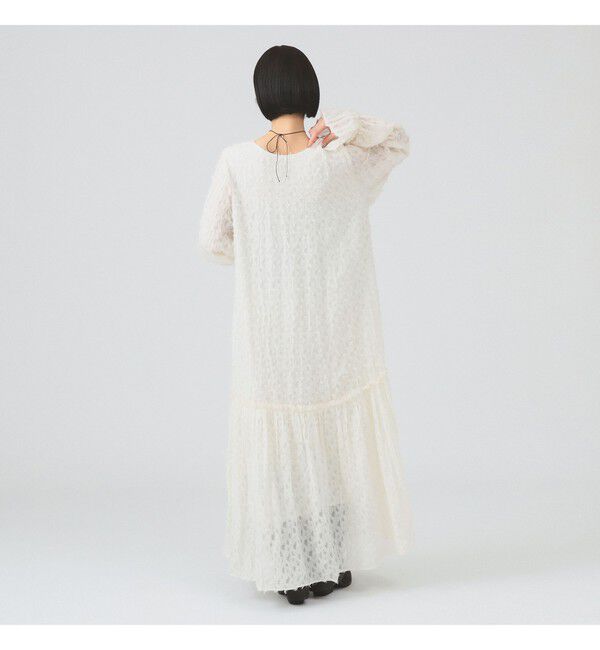 Ray BEAMS 「フリンジ ジャカード クリンクル ワンピース」|ワンピース|