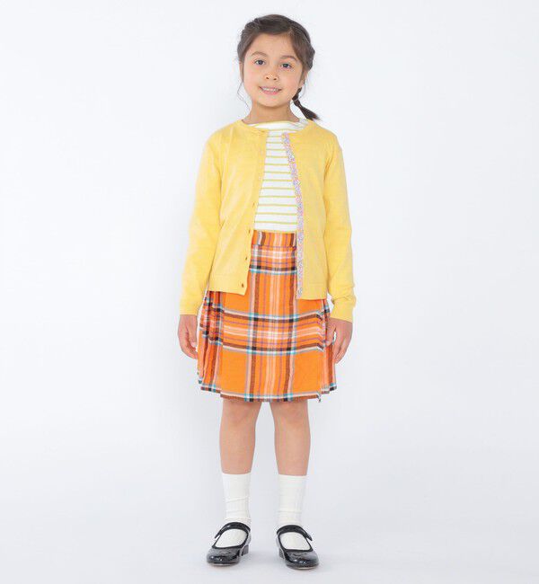 SHIPS KIDS「O'NEIL of DUBLIN:100～130cm / リネン チェック キルト スカート」|台形|