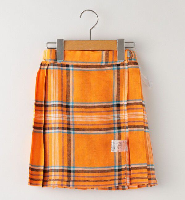 SHIPS KIDS「O'NEIL of DUBLIN:100～130cm / リネン チェック キルト スカート」|台形|