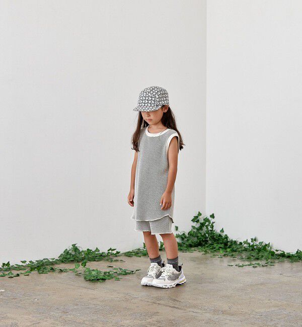 SHIPS KIDS「MOUN TEN.:95～140cm / バイカラー ワッフル タンクトップ」|タンクトップ|
