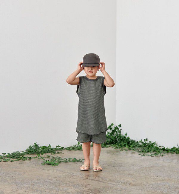SHIPS KIDS「MOUN TEN.:95～140cm / バイカラー ワッフル タンクトップ」|タンクトップ|