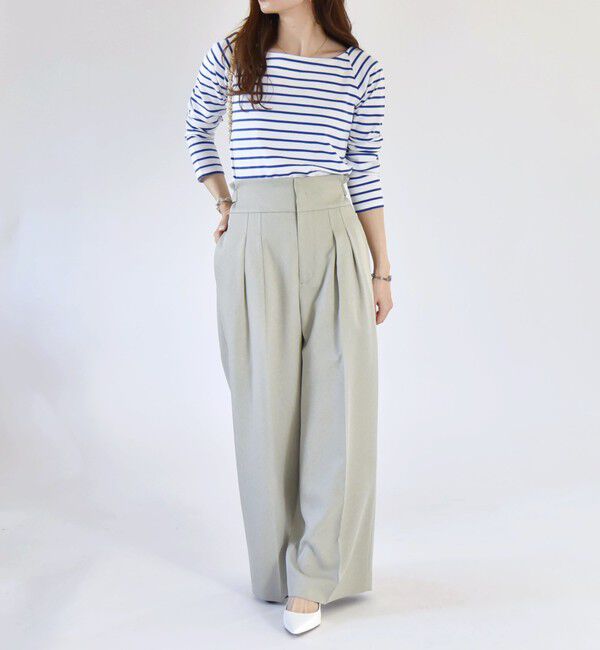 quaranciel「quaranciel:〈洗濯機可能〉ラウンドネック ボーダー カットソー」|Tシャツ・カットソー|