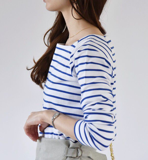 quaranciel「quaranciel:〈洗濯機可能〉ラウンドネック ボーダー カットソー」|Tシャツ・カットソー|