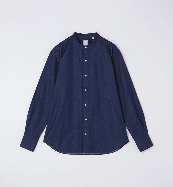 SHIPS「SHIPS: ウォッシュド デニム バンドカラーシャツ」|シャツ・ブラウス|