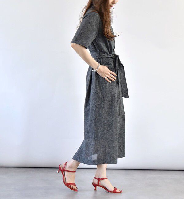 quaranciel「quaranciel:〈手洗い可能〉サマー カラミ テーラード ジャケット ワンピース」|ワンピース|