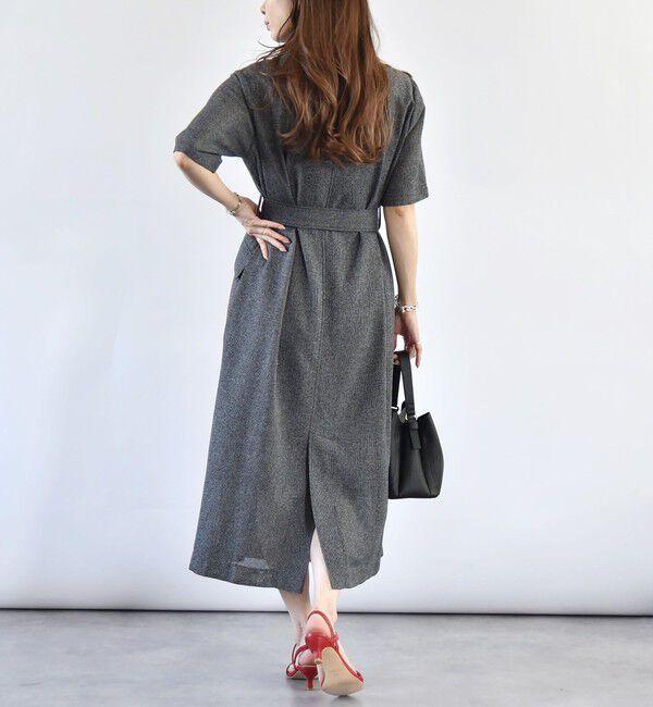 quaranciel「quaranciel:〈手洗い可能〉サマー カラミ テーラード ジャケット ワンピース」|ワンピース|