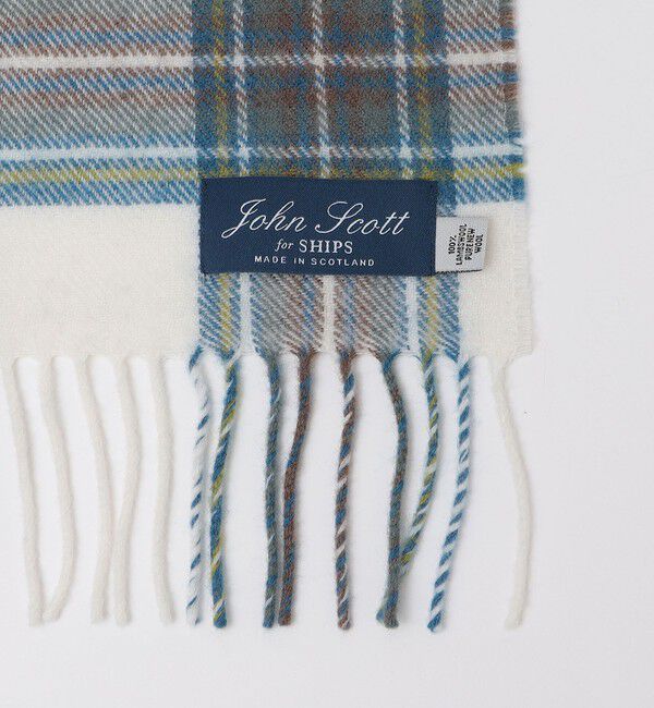 SHIPS「【WEB限定/SHIPS別注】John Scott: ワンポイント ロゴ ラムウール マフラー」|マフラー|