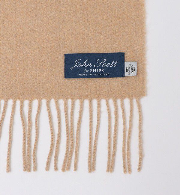 SHIPS「【WEB限定/SHIPS別注】John Scott: ワンポイント ロゴ ラムウール マフラー」|マフラー|