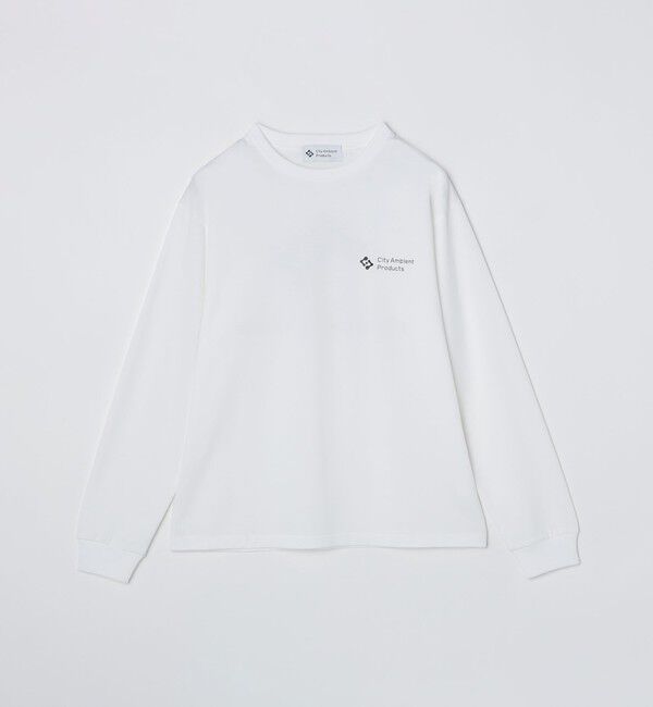SHIPS「City Ambient Products: スタンダード ロゴ プリント ロングスリーブ Tシャツ」|Tシャツ・カットソー|ホワイト
