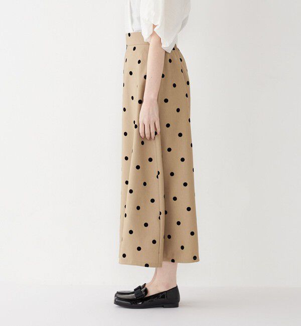 SHIPS Colors 「SHIPS Colors:〈洗濯機可能〉フロッキードット デニムライク スカート」|フレア|