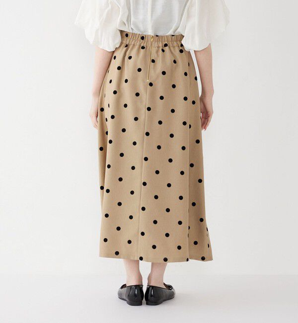 SHIPS Colors 「SHIPS Colors:〈洗濯機可能〉フロッキードット デニムライク スカート」|フレア|