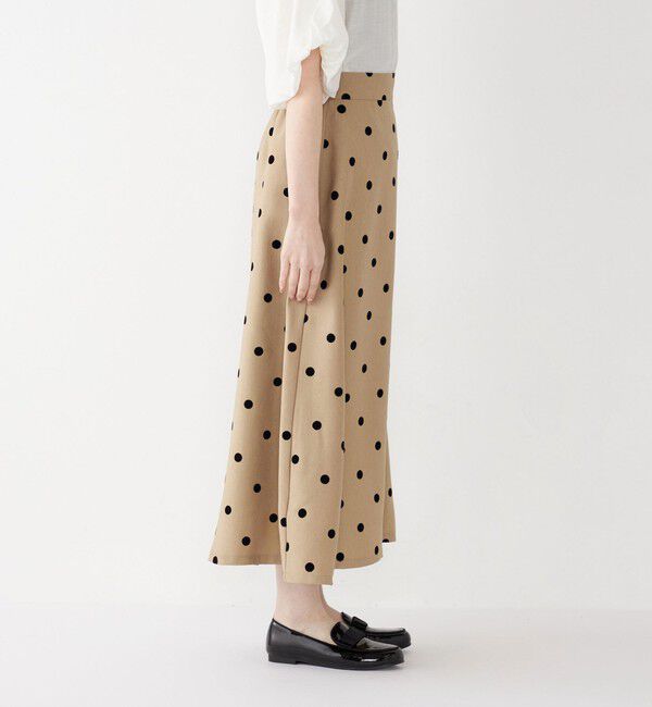 SHIPS Colors 「SHIPS Colors:〈洗濯機可能〉フロッキードット デニムライク スカート」|フレア|