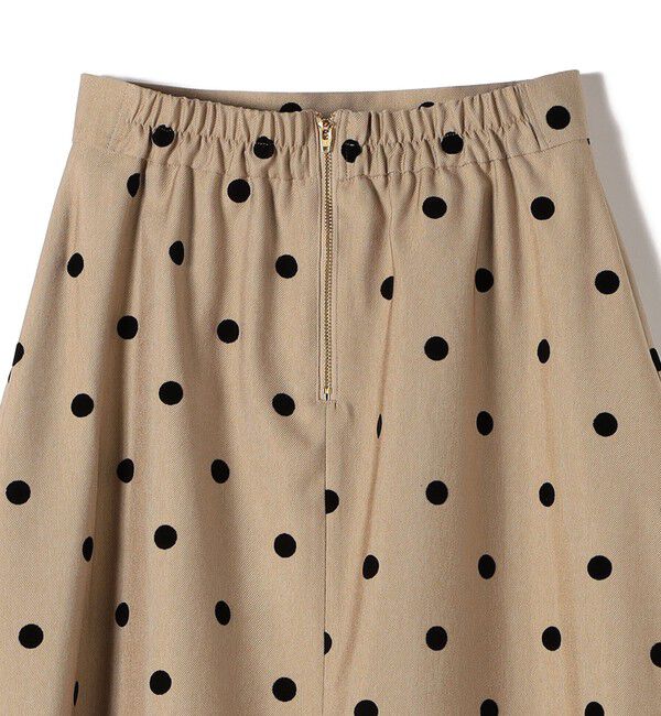SHIPS Colors 「SHIPS Colors:〈洗濯機可能〉フロッキードット デニムライク スカート」|フレア|