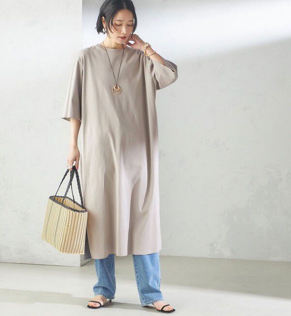 SHIPS for women「【SHIPS別注】WRAPINKNOT:クルーネック カット ワンピース」|ワンピース|グレー