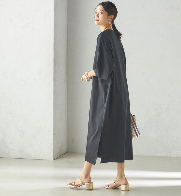 SHIPS for women「【SHIPS別注】WRAPINKNOT:クルーネック カット ワンピース」|ワンピース|ブラック