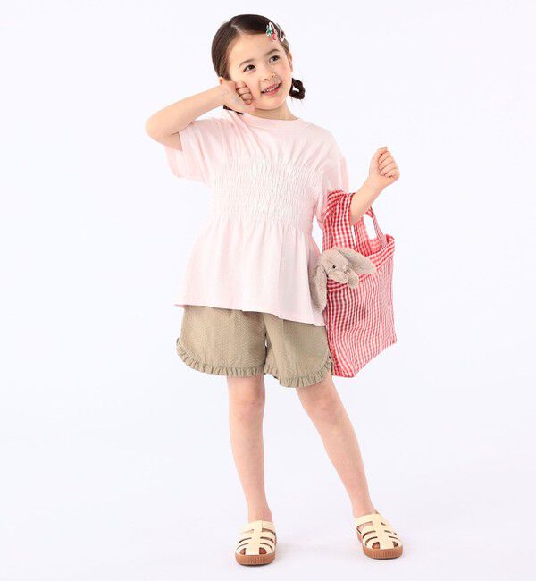 SHIPS KIDS「【SHIPS KIDS別注】RUSSELL ATHLETIC:100～130cm/ ギャザープリント 半袖 TEE」|Tシャツ・カットソー|