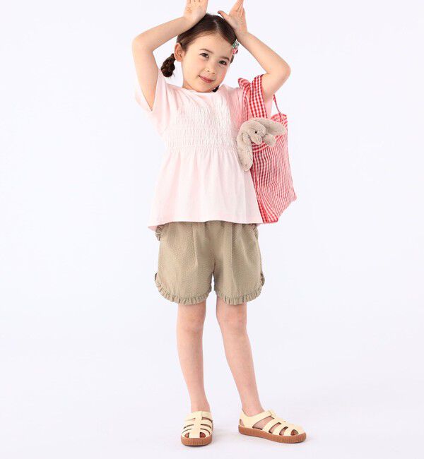 SHIPS KIDS「【SHIPS KIDS別注】RUSSELL ATHLETIC:100～130cm/ ギャザープリント 半袖 TEE」|Tシャツ・カットソー|