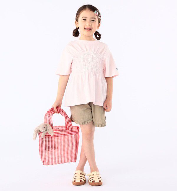 SHIPS KIDS「【SHIPS KIDS別注】RUSSELL ATHLETIC:100～130cm/ ギャザープリント 半袖 TEE」|Tシャツ・カットソー|