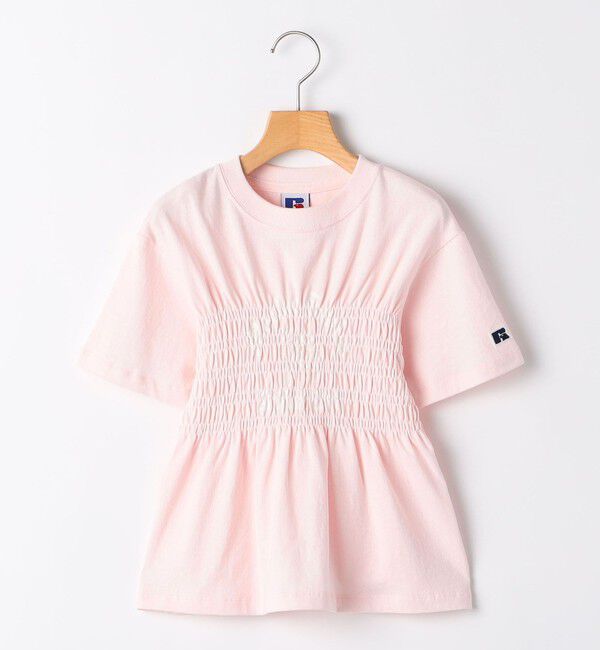SHIPS KIDS「【SHIPS KIDS別注】RUSSELL ATHLETIC:100～130cm/ ギャザープリント 半袖 TEE」|Tシャツ・カットソー|