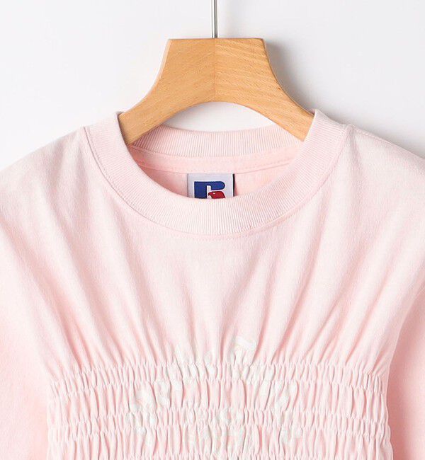 SHIPS KIDS「【SHIPS KIDS別注】RUSSELL ATHLETIC:100～130cm/ ギャザープリント 半袖 TEE」|Tシャツ・カットソー|