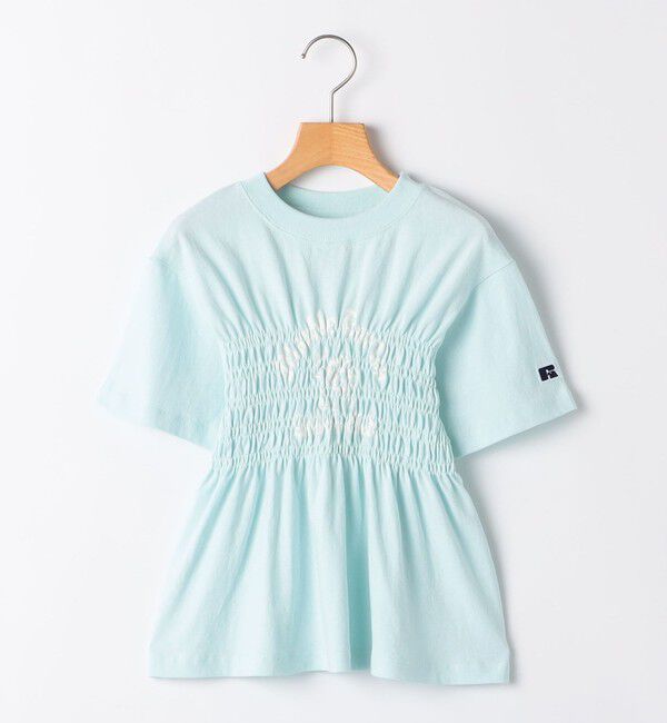 SHIPS KIDS「【SHIPS KIDS別注】RUSSELL ATHLETIC:100～130cm/ ギャザープリント 半袖 TEE」|Tシャツ・カットソー|