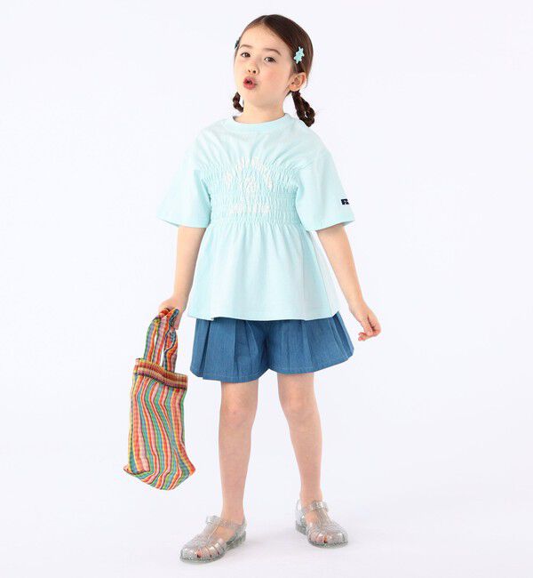 SHIPS KIDS「【SHIPS KIDS別注】RUSSELL ATHLETIC:100～130cm/ ギャザープリント 半袖 TEE」|Tシャツ・カットソー|