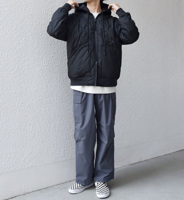 SHIPS any「【SHIPS any別注】TAION:〈手洗い可能〉ミリタリーキルト ダブルジップ ダウン パーカー◇」|ブルゾン・スタジャン|