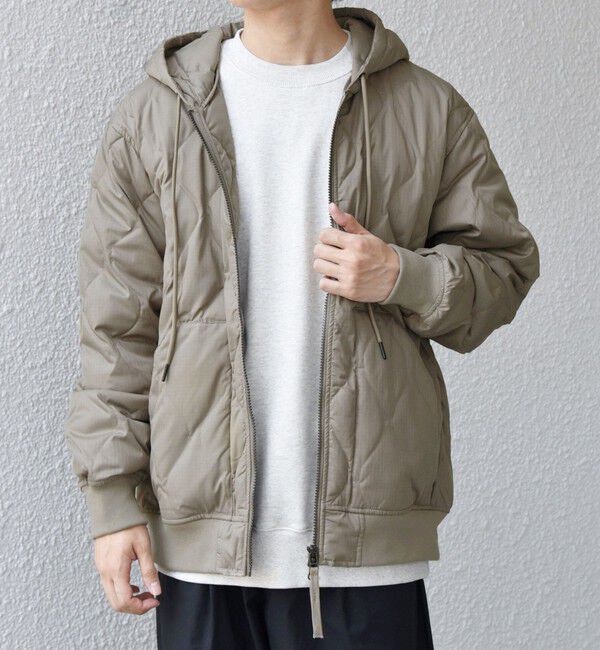 SHIPS any「【SHIPS any別注】TAION:〈手洗い可能〉ミリタリーキルト ダブルジップ ダウン パーカー◇」|ブルゾン・スタジャン|