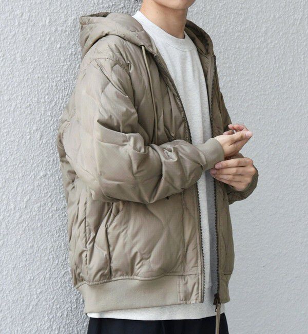 SHIPS any「【SHIPS any別注】TAION:〈手洗い可能〉ミリタリーキルト ダブルジップ ダウン パーカー◇」|ブルゾン・スタジャン|