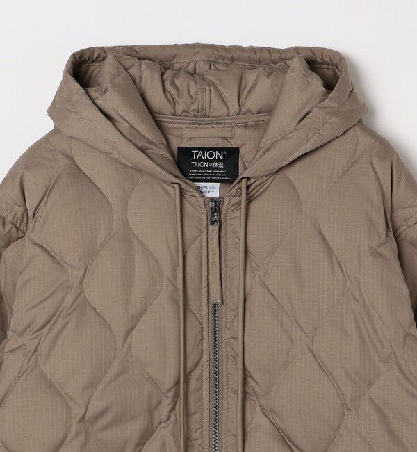 SHIPS any「【SHIPS any別注】TAION:〈手洗い可能〉ミリタリーキルト ダブルジップ ダウン パーカー◇」|ブルゾン・スタジャン|